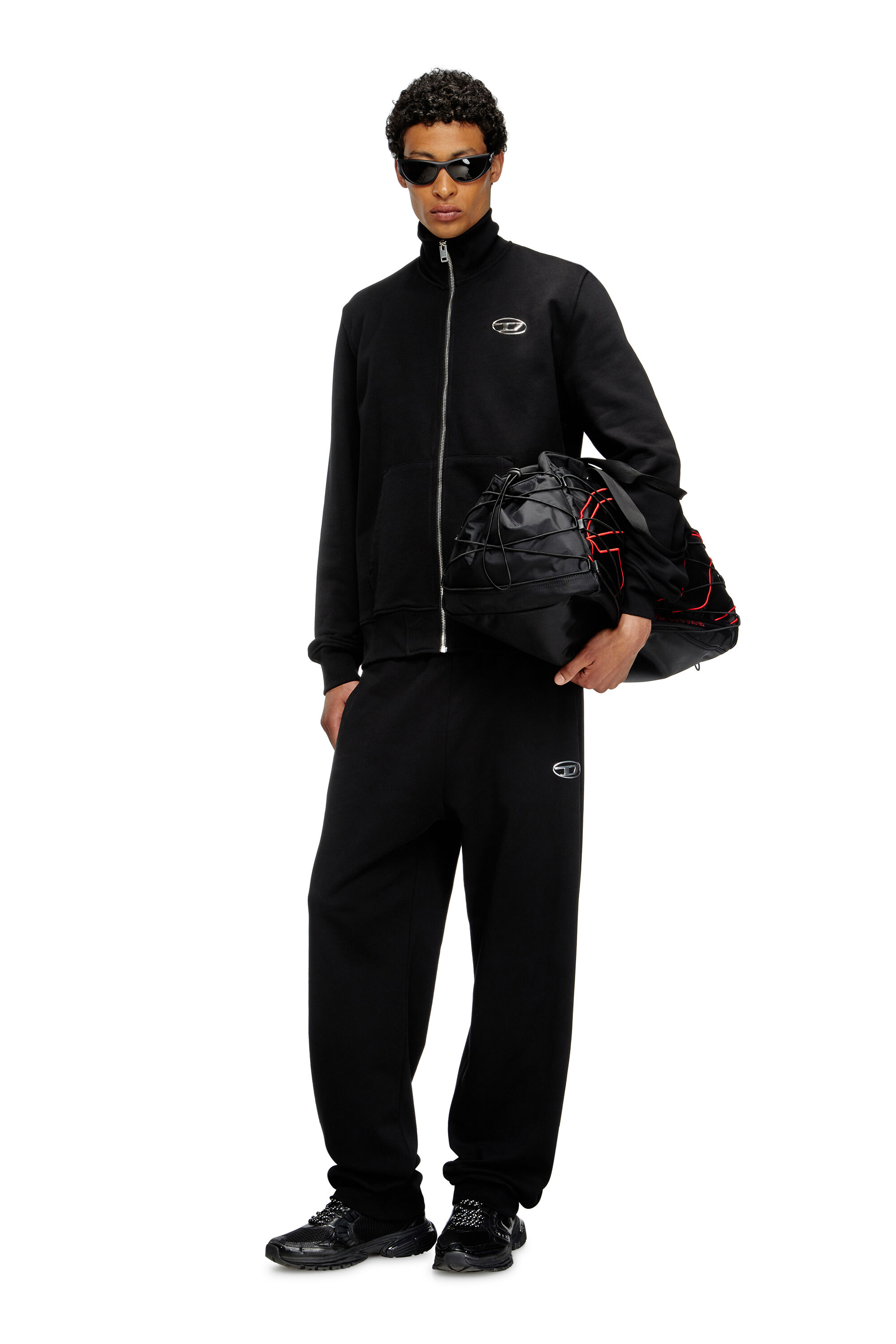 Diesel - TECH-D DUFFLE X, Unisex's Tech-D-Nylon duffle bag with Oval D embroidery in Black - 6